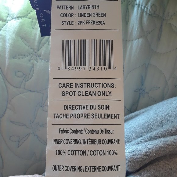 Newport-Layton Quilted Throw Pillow w/ Feather Insert - 20 x 20 - Picture 11 of 12